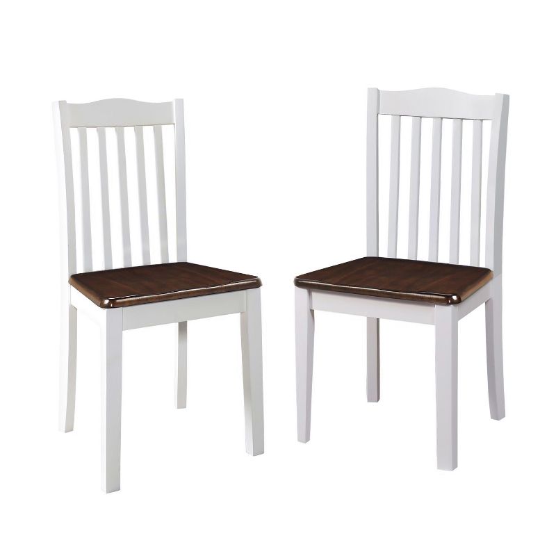 Set of 2 Shiloh Dining Chairs Dark Walnut-White - Dorel Living