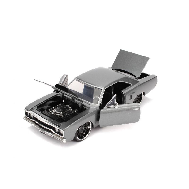 Jada Toys Fast & Furious 1970 Plymouth Road Runner Die-Cast Vehicle 1:24 Scale Charcoal Gray