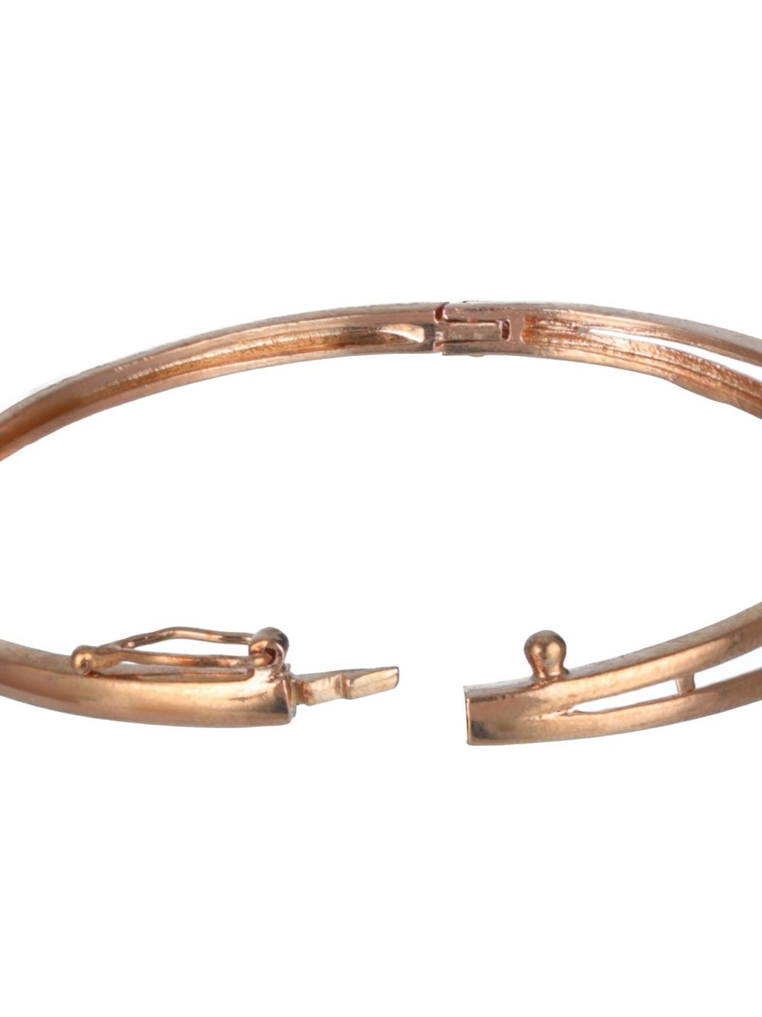 Aatmana Silver-toned Rose Gold-Plated Bangle-Style Bracelet