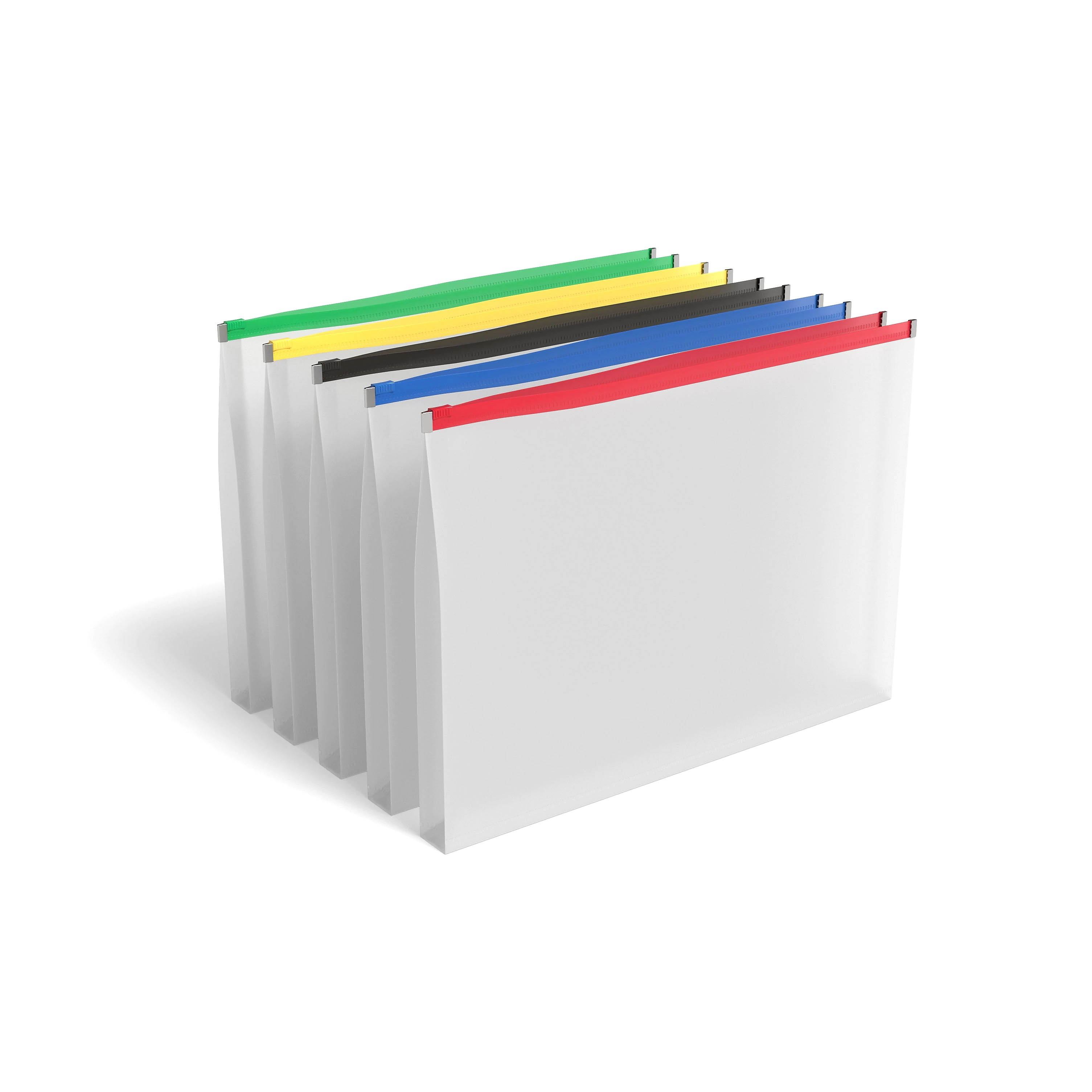 MyOfficeInnovations Poly Zip Envelopes Legal Size Clear with Assorted Zippers 5