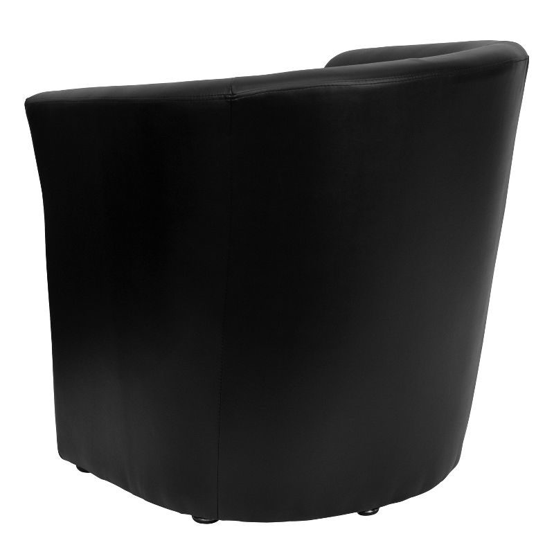 Emma and Oliver Black LeatherSoft Barrel-Shaped Guest Chair