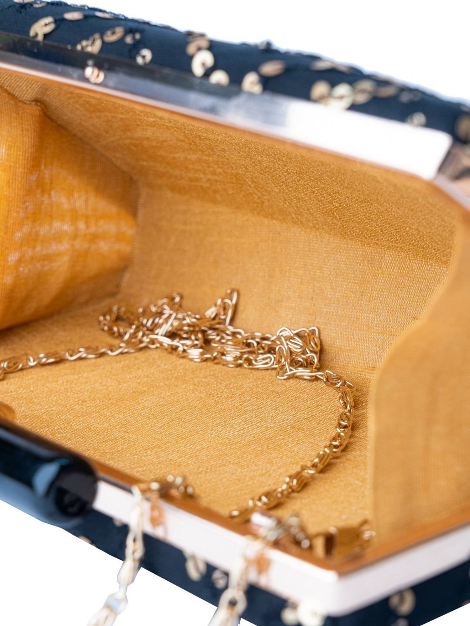 NR by Nidhi Rathi Black Fabric Clutch