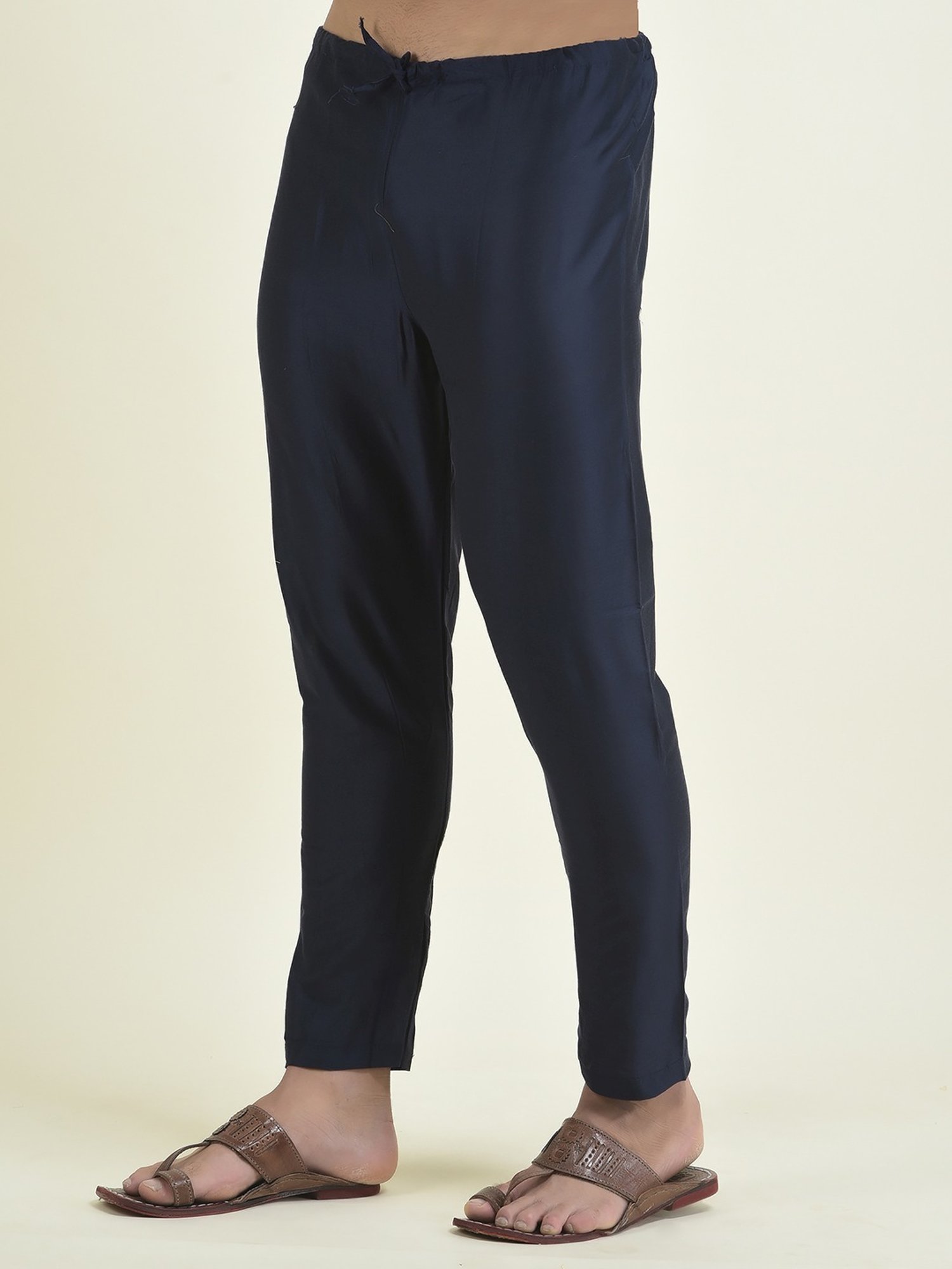 Deyann Navy Blue Regular Fit Printed Kurta Set With Jacket