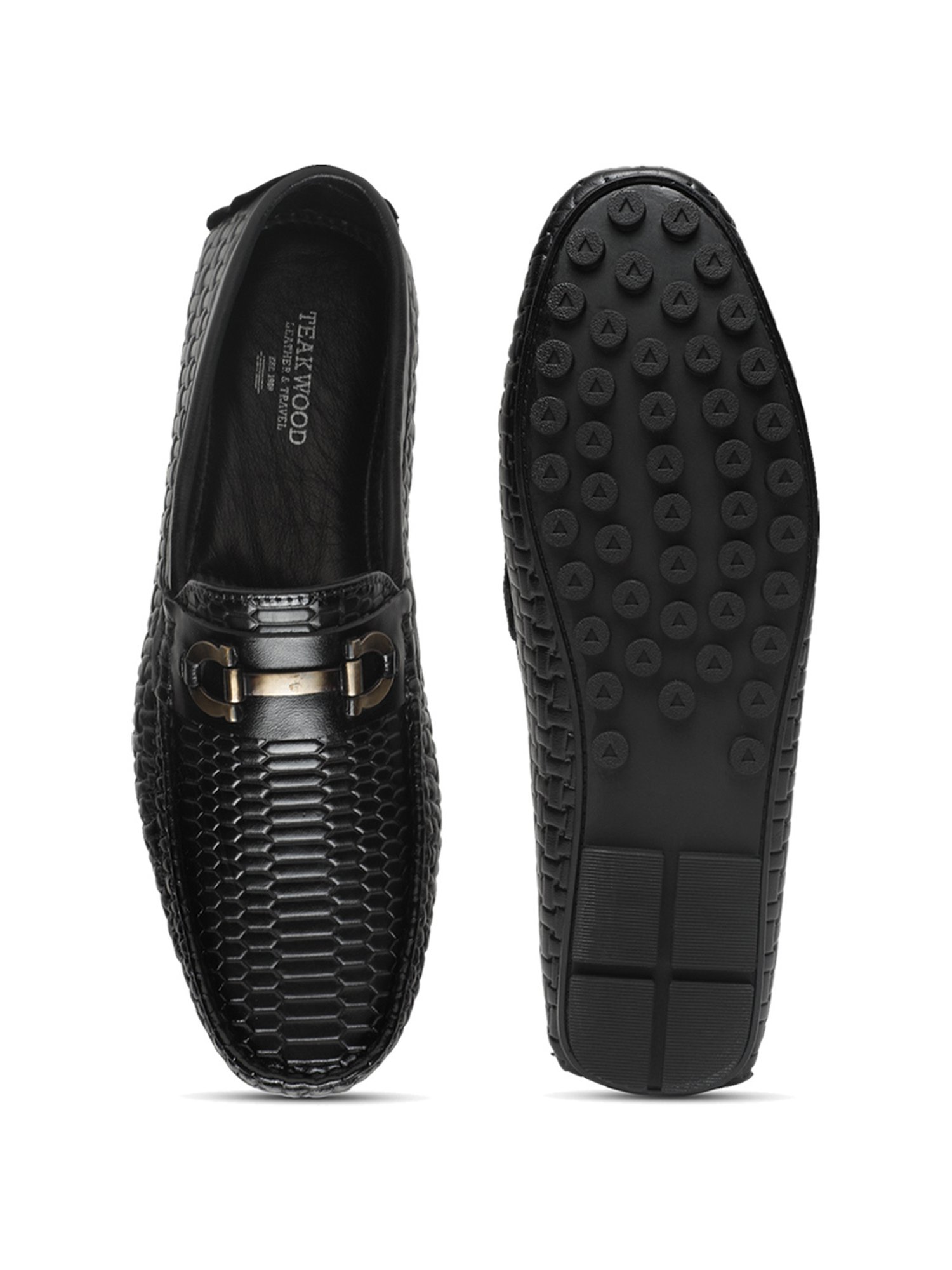 Teakwood Leathers Men's Black Casual Loafers