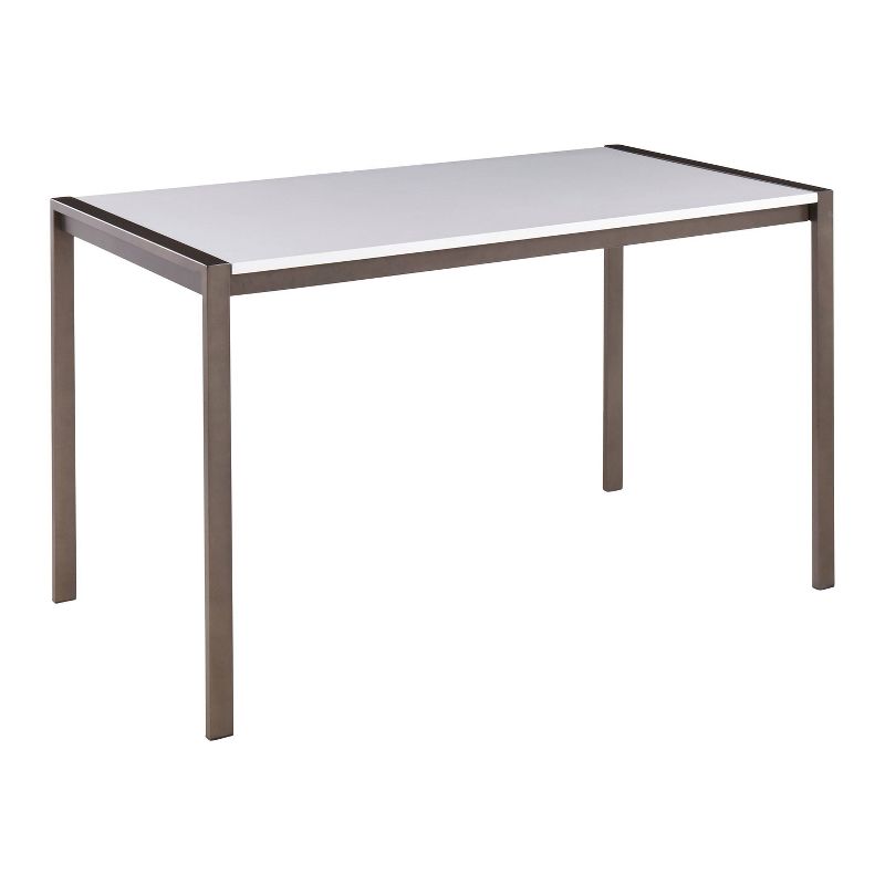 50.25" Fuji Industrial Rectangle Dining Table Antiqued/White - LumiSource