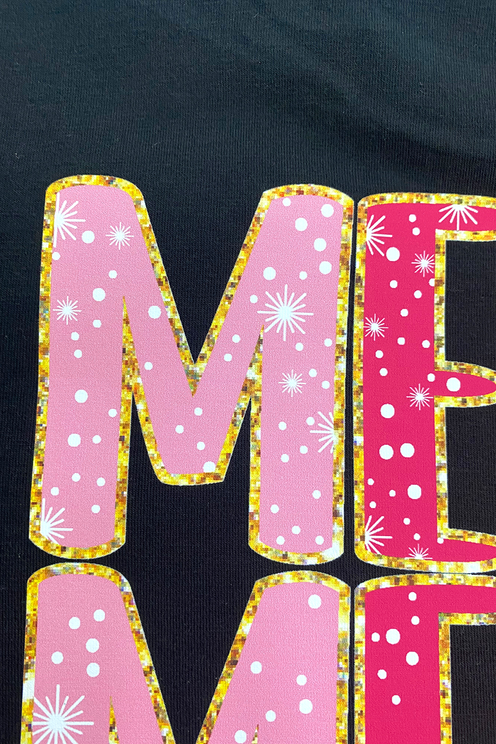 Black Christmas Fashion MERRY Letter Graphic T Shirt