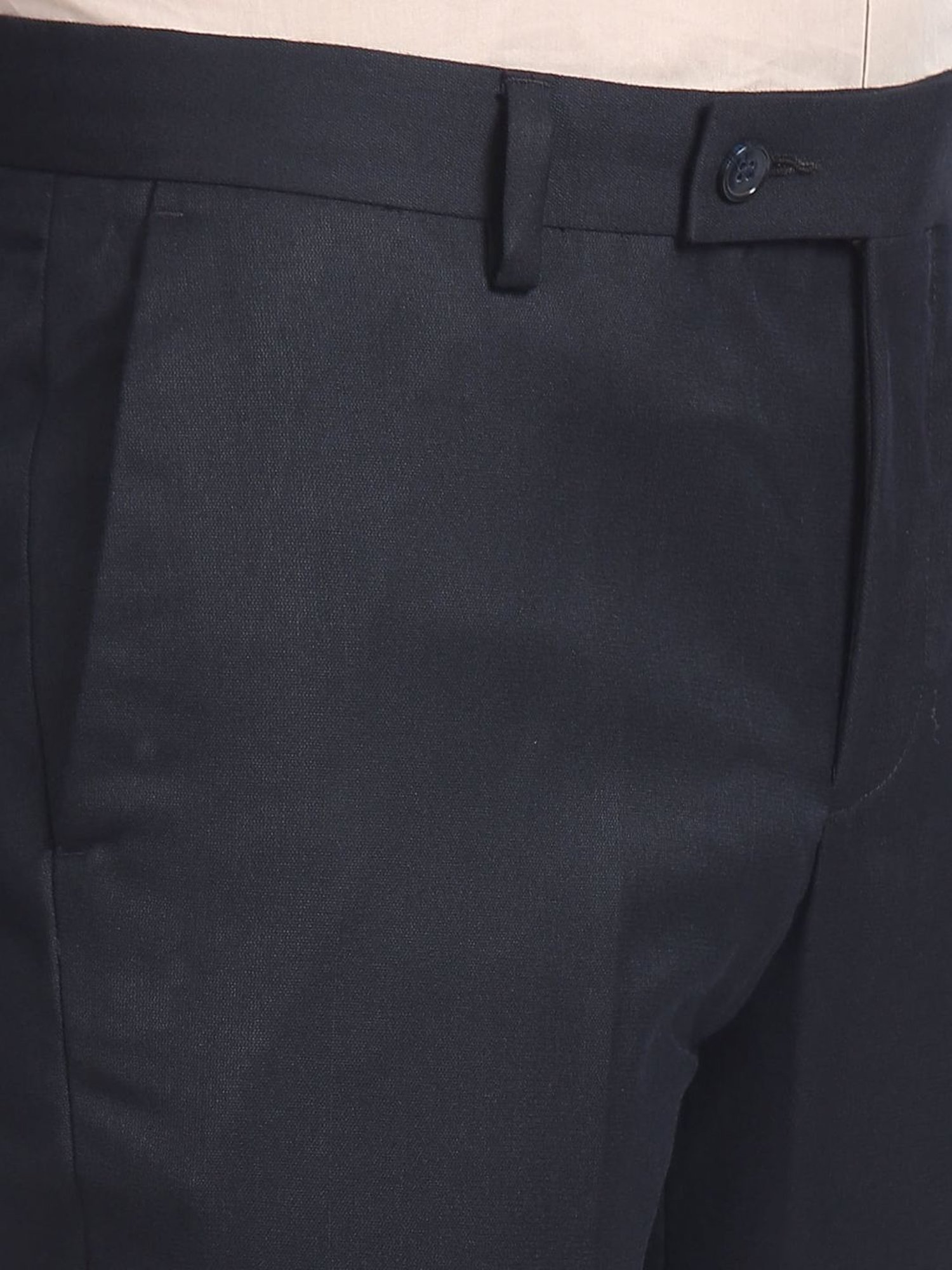 Arrow Navy Regular Fit Trousers