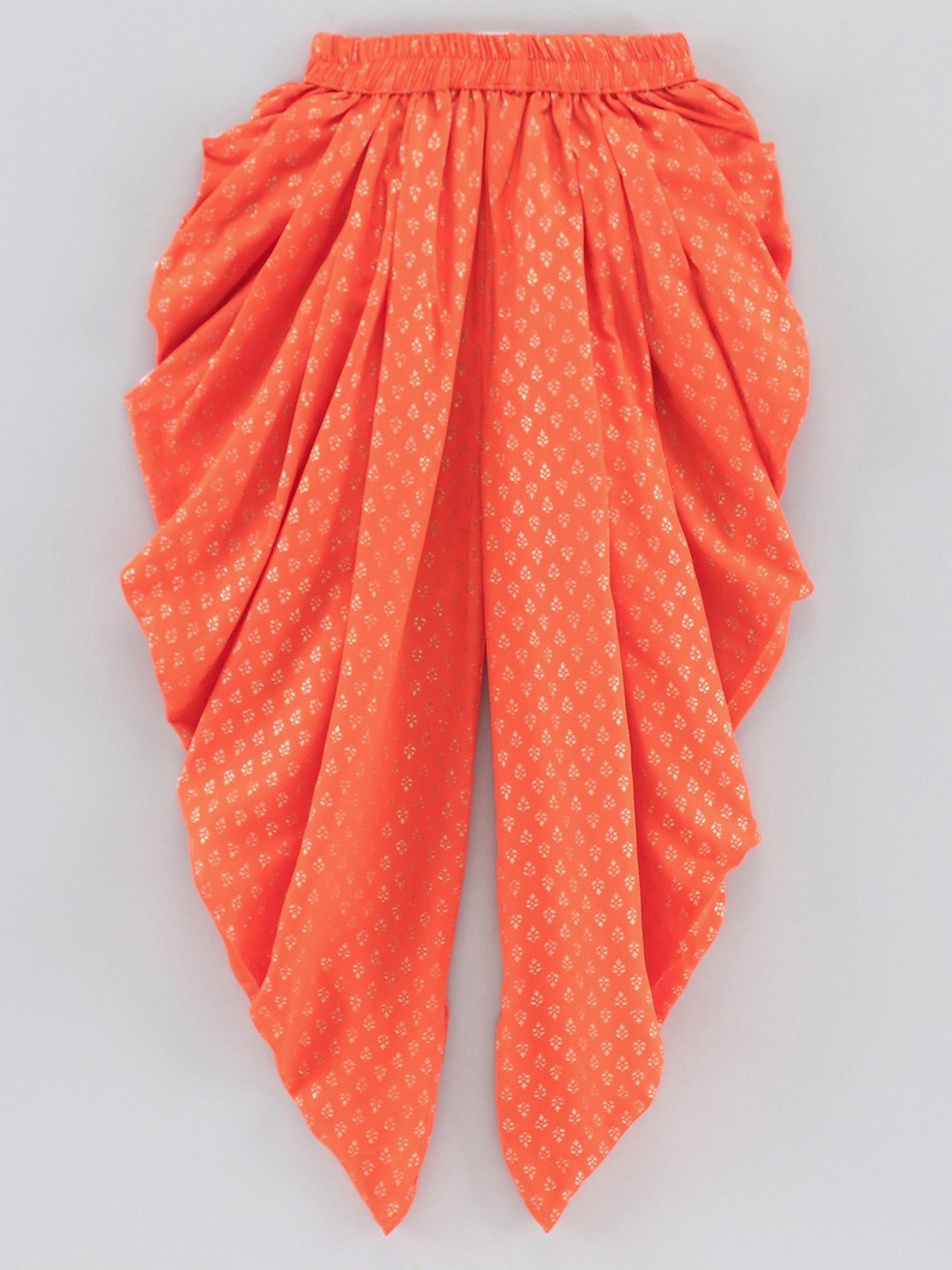 TWISHA Kids Magenta & Orange Self Design Top with Dhoti