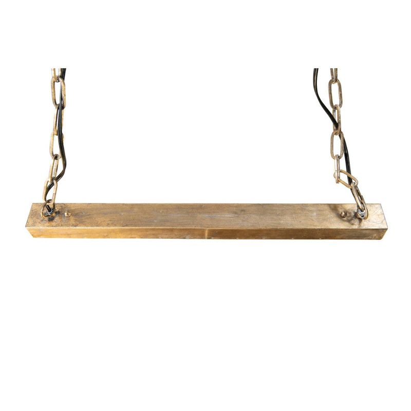 35.5" Wood Pendant Ceiling Light with Metal Rods - 3R Studios