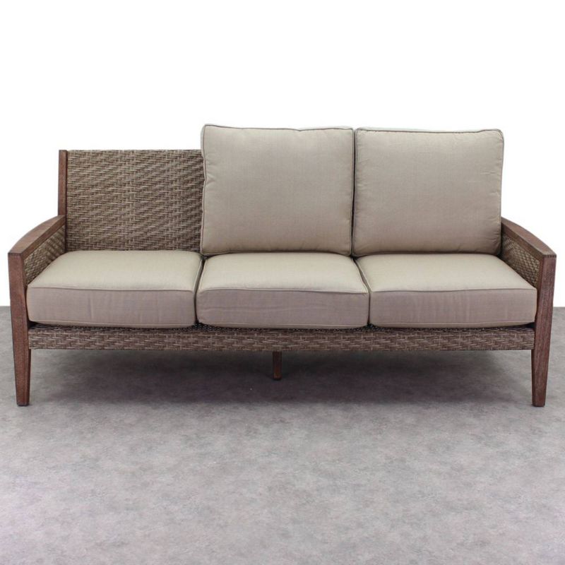 Tahoe Outdoor Three-Seater Sofa - Brown Wicker - Serta
