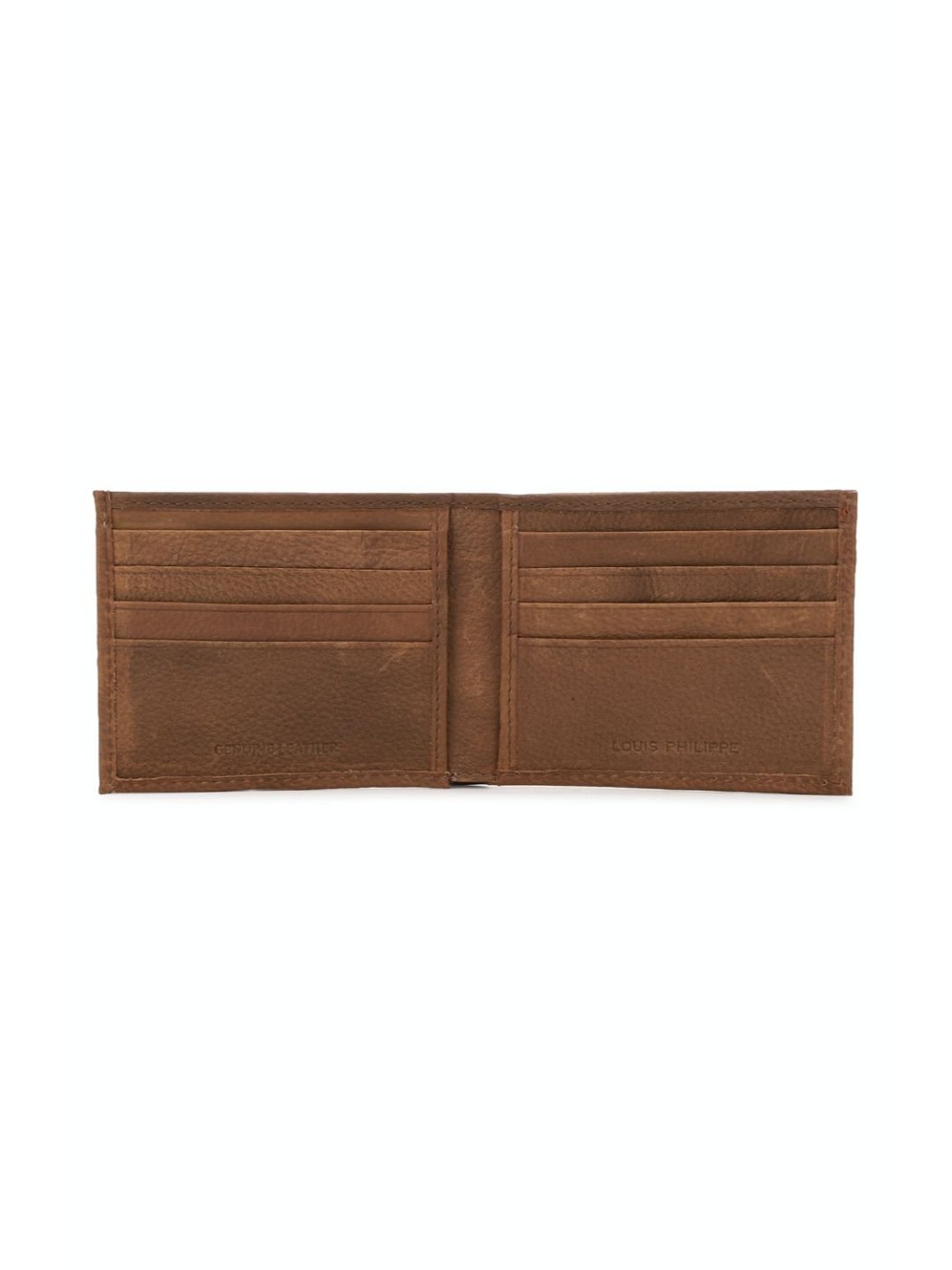 Louis Philippe Brown Textured Bi-Fold Wallet for Men