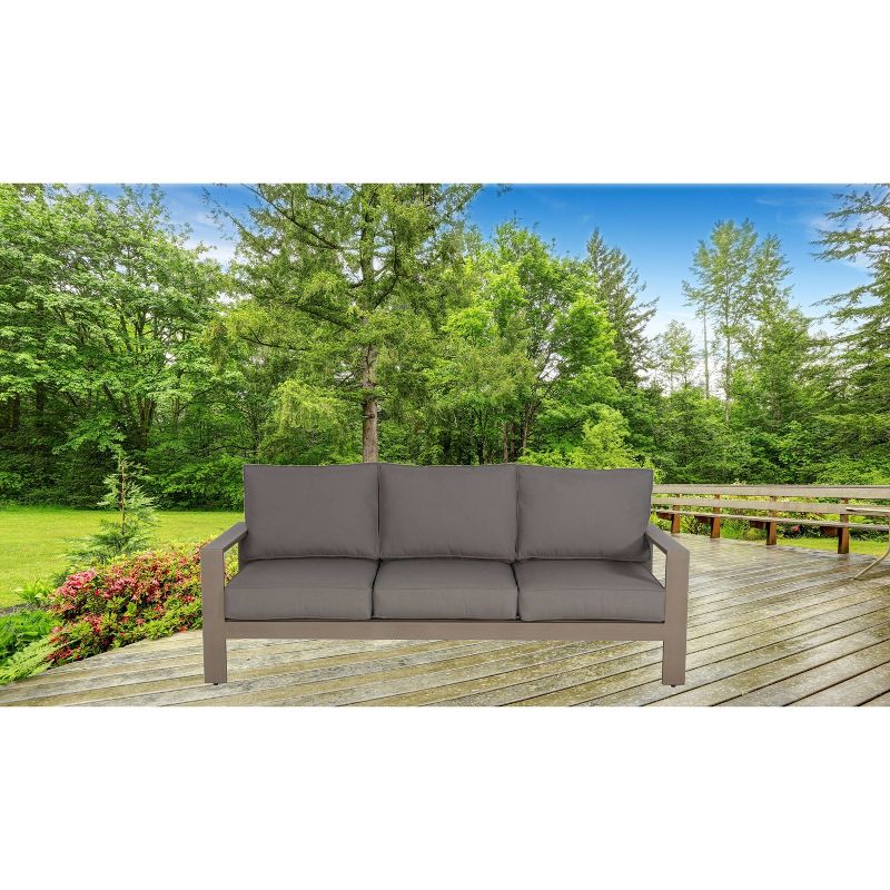 Aruba Patio Sofa with Sunbrella Cushions - Gray - Teva Patio Furniture
