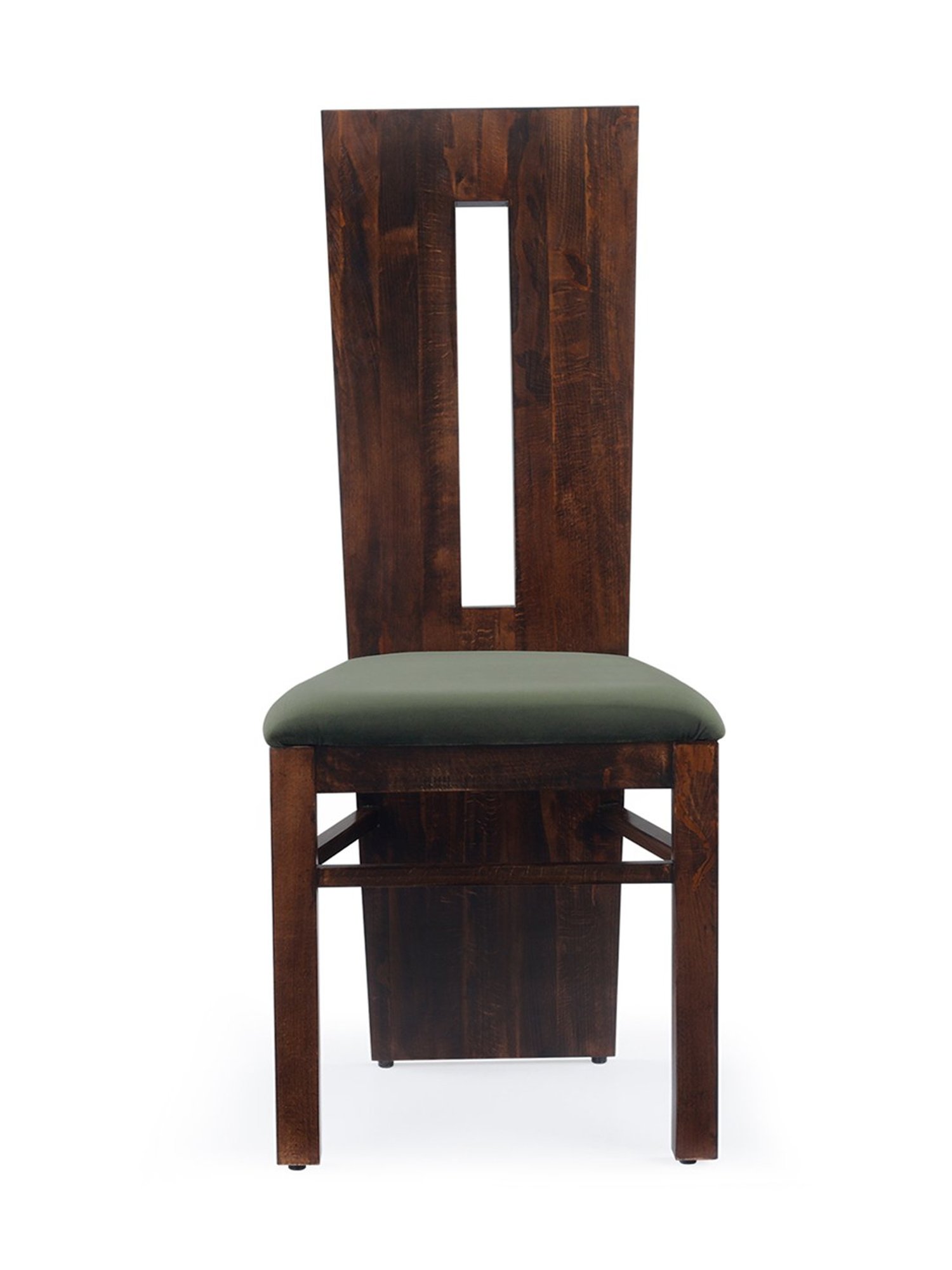 Durian Eva Walnut & Olive Green Wood 2 Seater Dining Chair