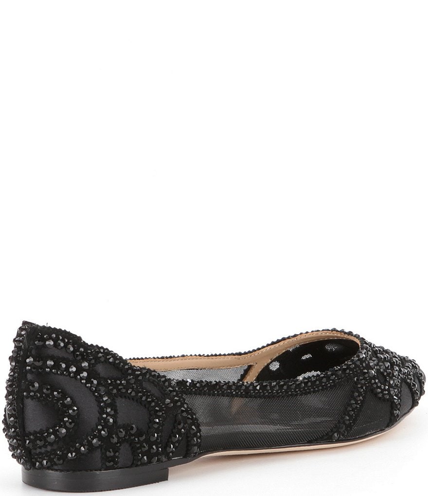 Badgley Mischka Gigi Rhinestone-Embellished Pointed-Toe Flats