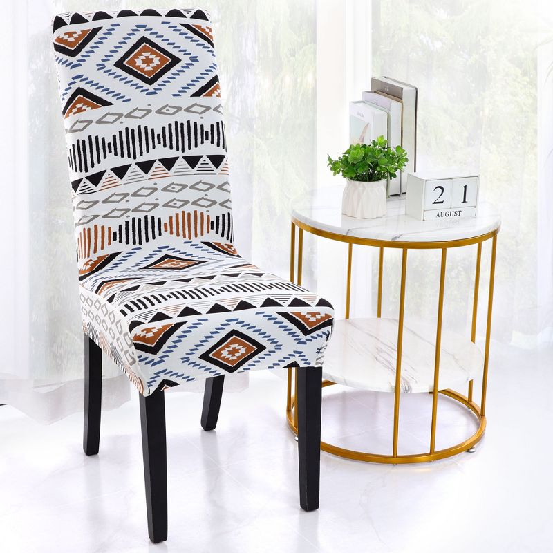 1 Pc Spandex Washable Dining Chair Slipcovers Multicolored  - PiccoCasa