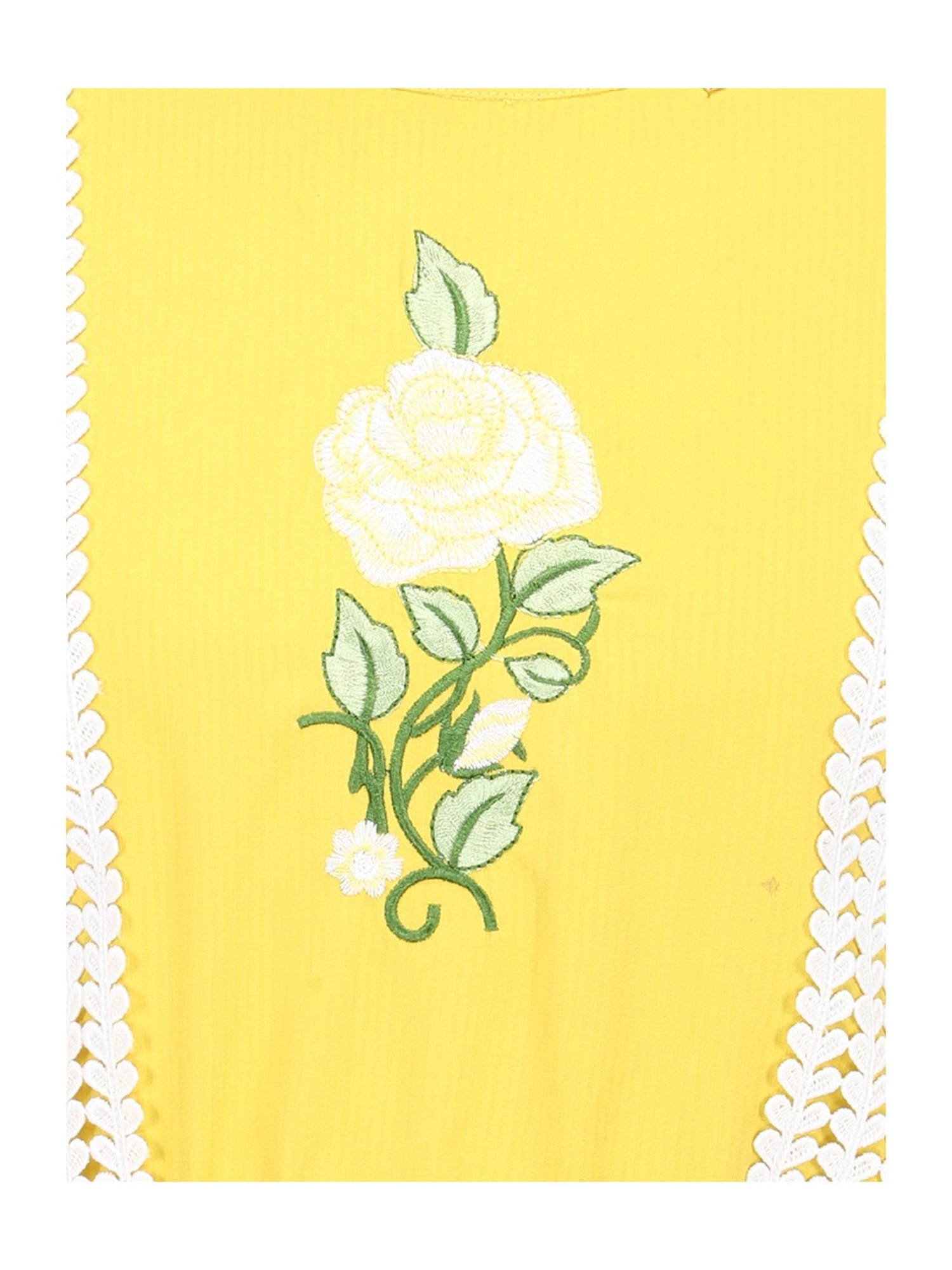 Cutecumber Kids Yellow Embroidered Full Sleeves Top