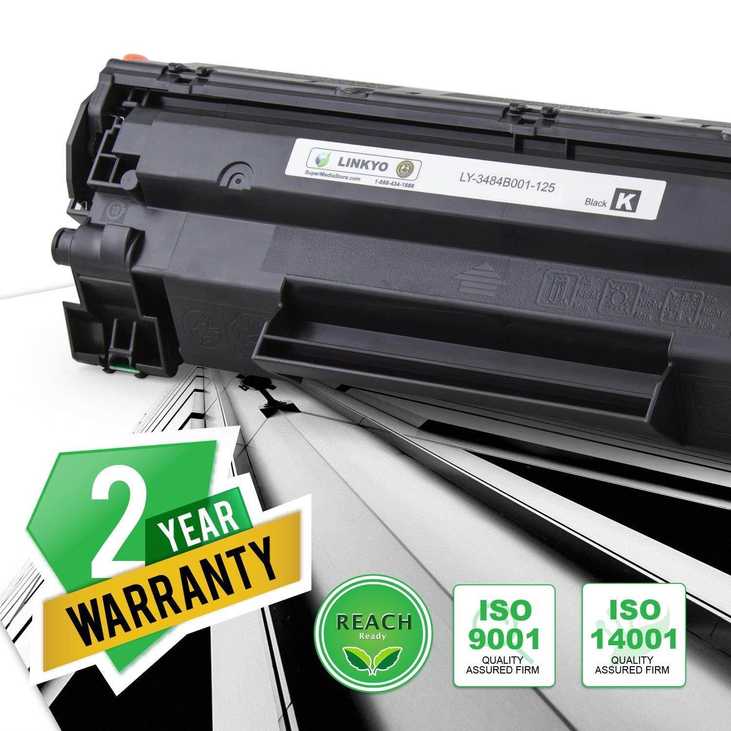 LINKYO Compatible Toner Cartridge Replacement for Canon 125 3484B001AA (Black)