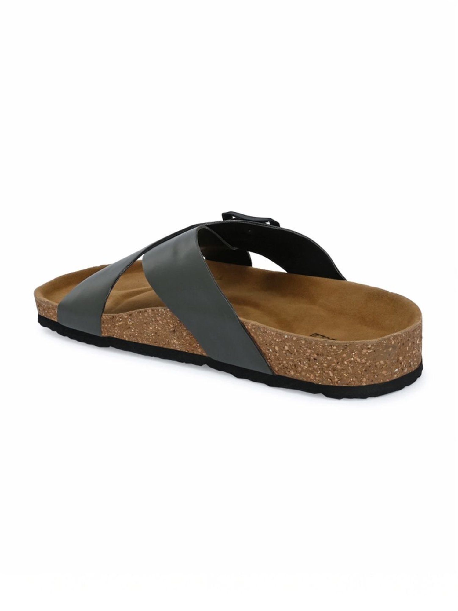 Hoversole Men's Olive Cork Cross Strap Sandals
