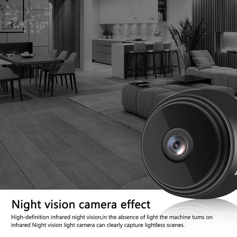 Hidden Spy Camera A9 Mini Wifi Nanny cam security Wireless IP 1080P Night Vision (Black)