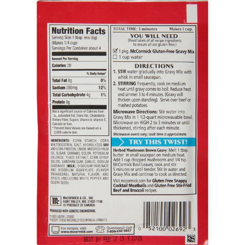McCormick Gluten Free Brown Gravy .88oz