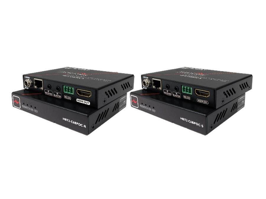Avenview HBT2-C6BPOC-SET HDMI HDBaseT CAT5/6/7 Extender (Transmitter/Receiver)Set with IR/RS-232/PoC
