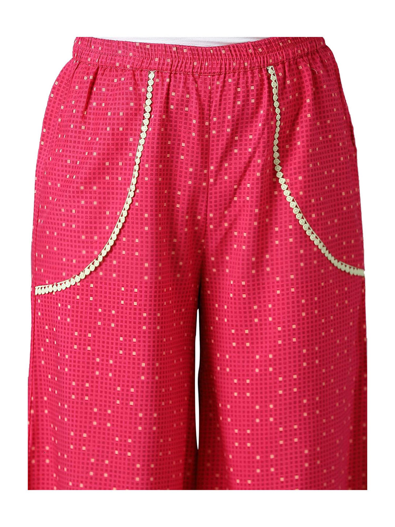 Aurelia Kids Green & Pink Printed Kurti with Palazzos & Dupatta