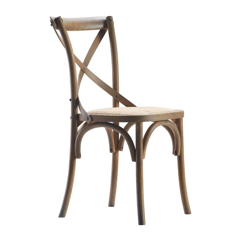 Set of 2 Elmhurst Cross Back Side Chair Natural Rattan - Finch