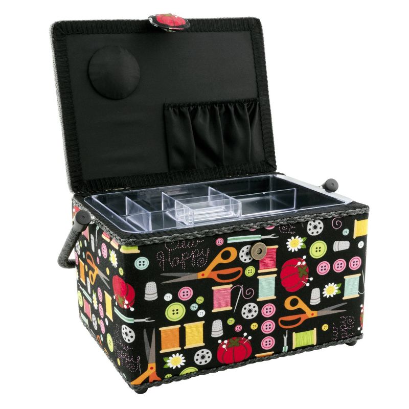Dritz Large Sew Basket Rectangle Sew Black