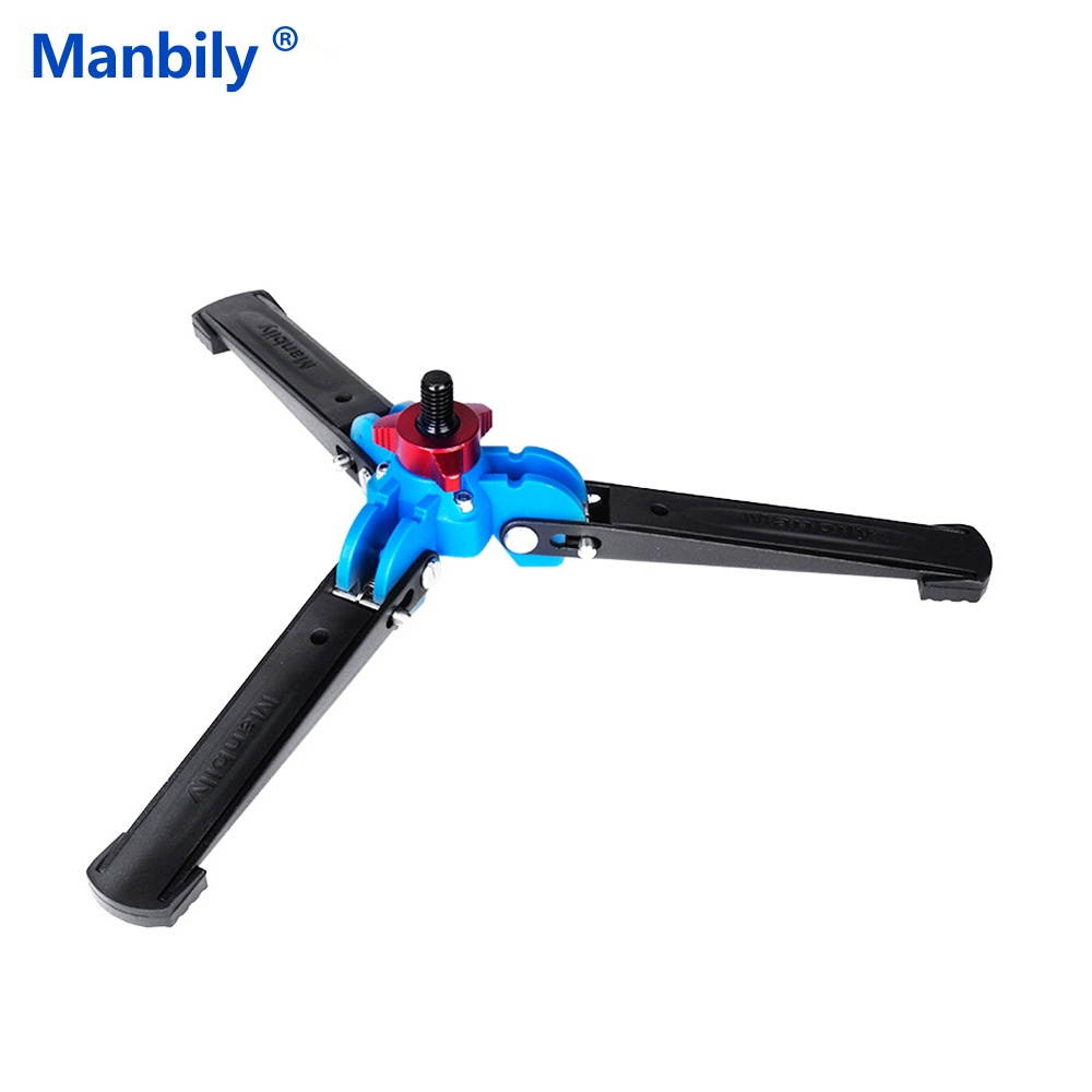 Manbily M-1 Portable Universal Mini Three Feet Support Tripod Stand Base Monopod Stand for Monopod Ball Head with 3/8" Screw
