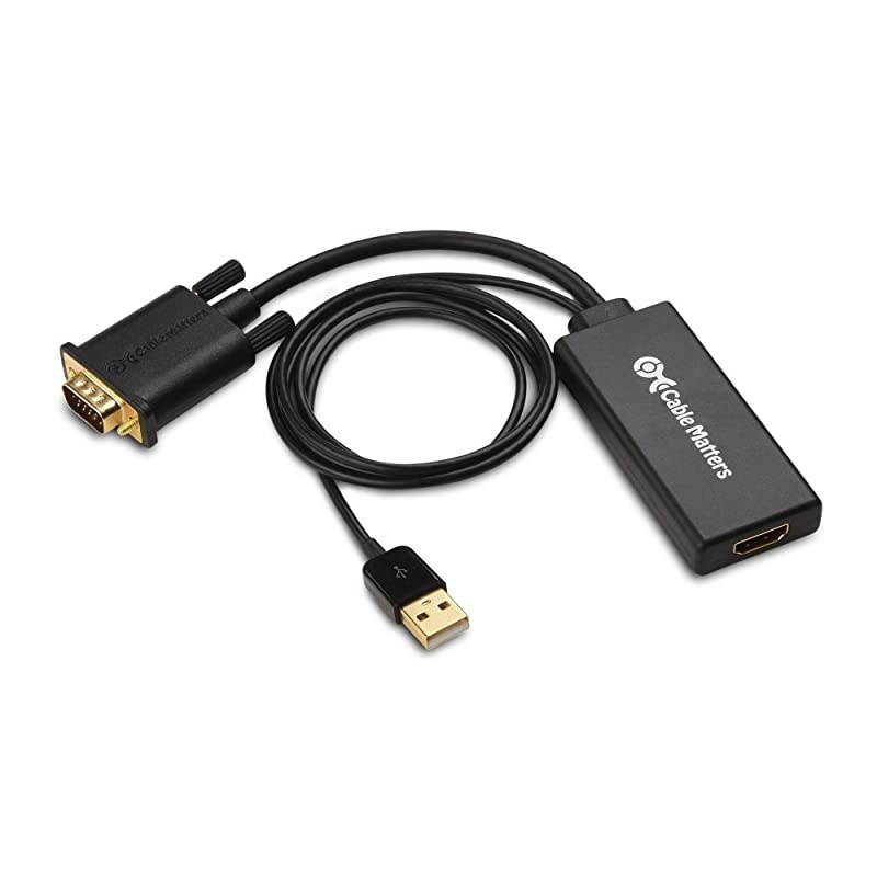 Matters VGA to HDMI Adapter for Monitor and TV VGA to HDMI Converter with Audio Support