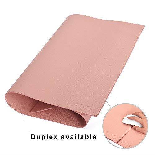 CENNBIE Extended PU Leather Mouse Pad/Mat Large Size 35.5" L x 15.7" W Artificial Leather Desk Pad Reversible Design Stylish for Office & Home (Pink)