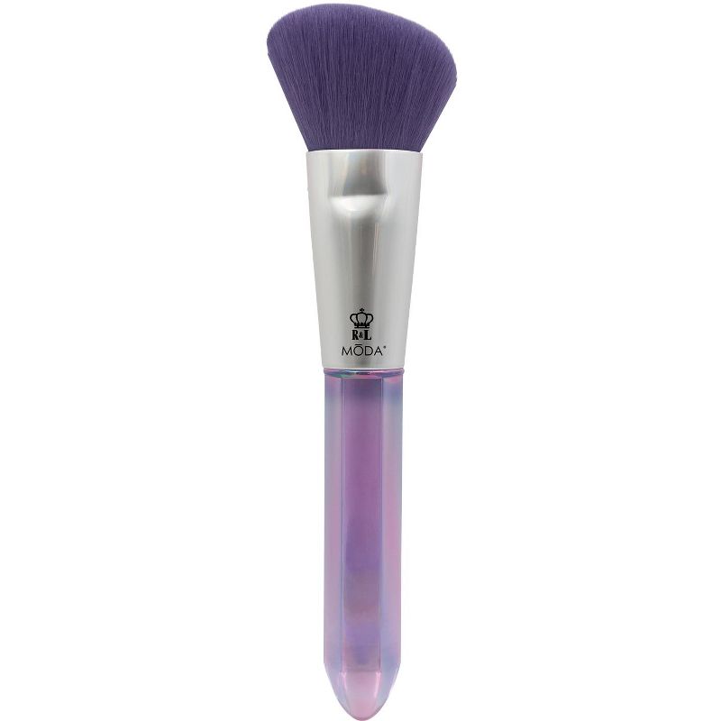 MODA Brush Mythical 5pc Brilliant Amethyst Crystal Makeup Brush Set with Zip Case, Includes - Powder, Angle Blush, MD Shader, and Crease Brushes