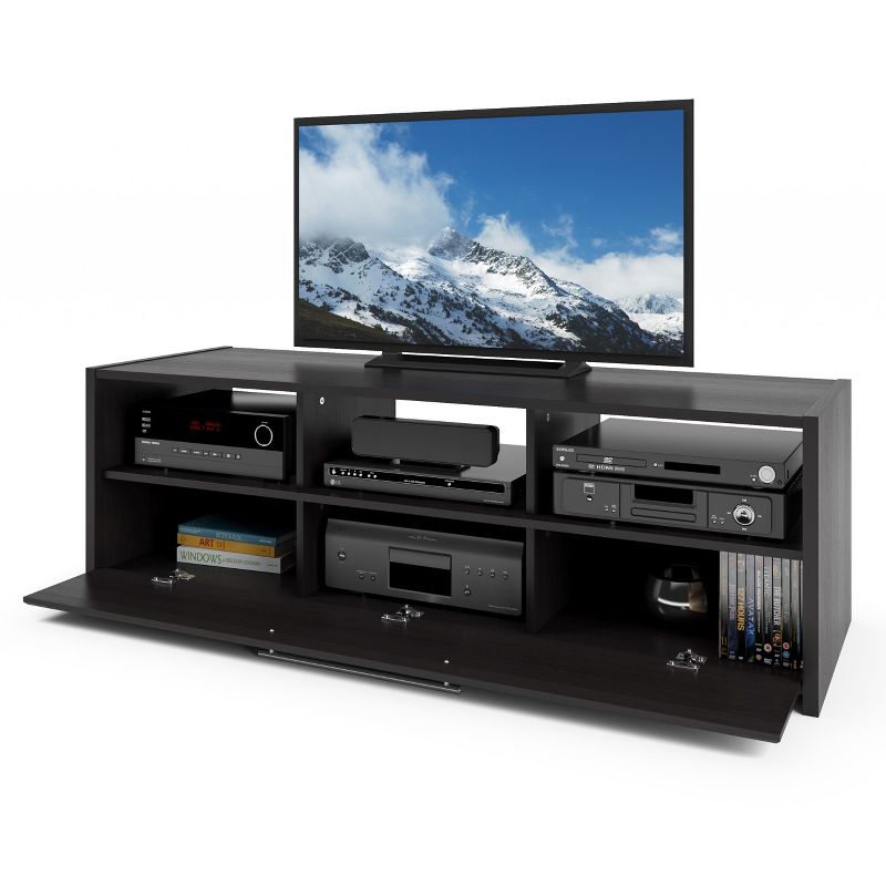 Naples TV Stand Bench with Pull Down Storage Black 65" - CorLiving