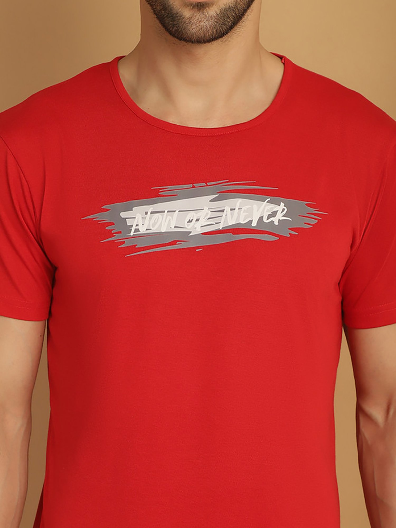 Vimal Jonney Red Regular Fit Printed T-Shirt & Trackpants Set