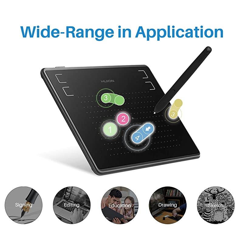 Inspiroy H430P Android Supported Graphics Drawing Tablet Digital Pen Tablet with BatteryFree Stylus 4 Express KeysUpgraded OTG Version