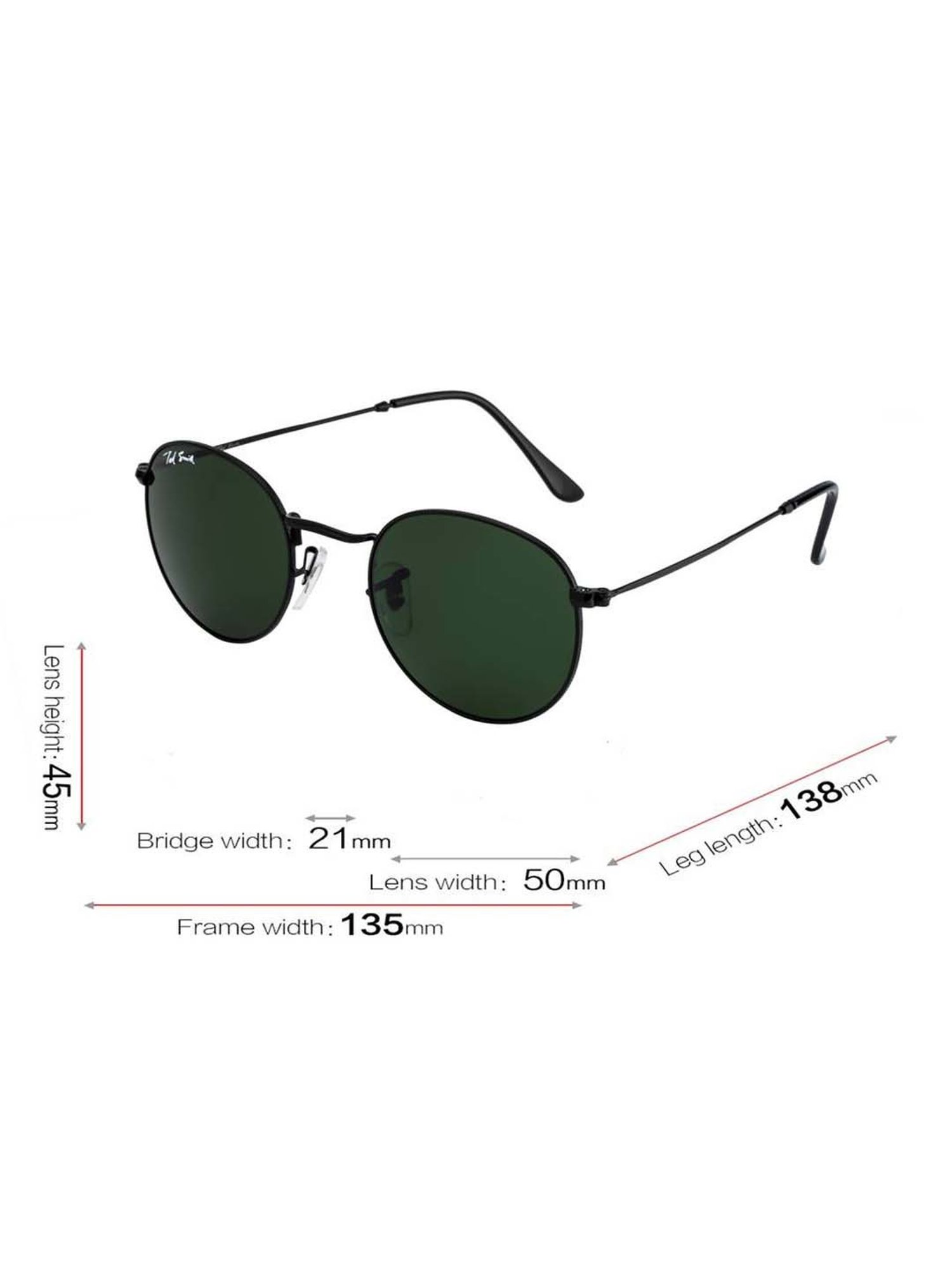 Ted Smith MOON_C8 Green Round Sunglasses