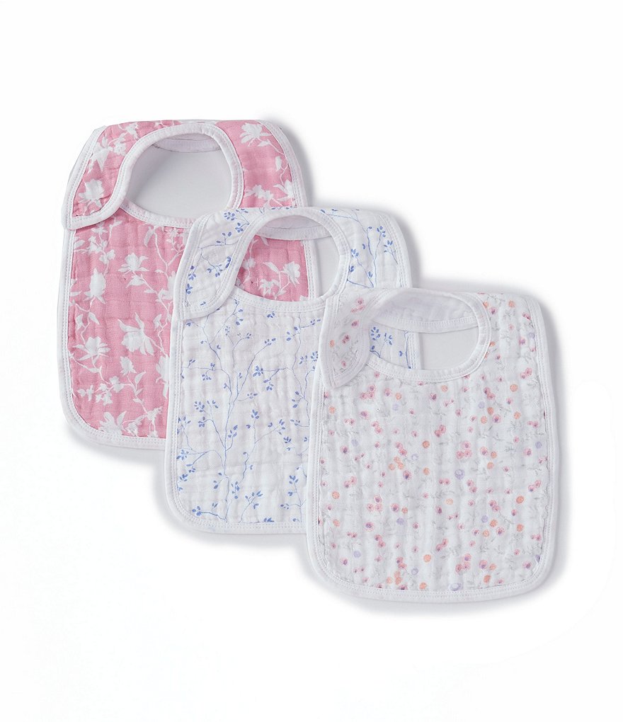 Aden + Anais 3-Pack Muslin Fleur Snap Bibs