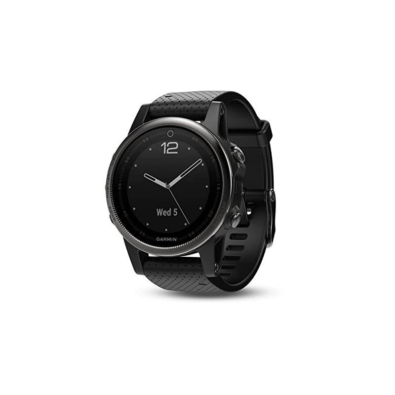 fenix 5s, Premium and Rugged Smaller-Sized Multisport GPS Smartwatch, Sapphire Glass, Black, (Renewed)