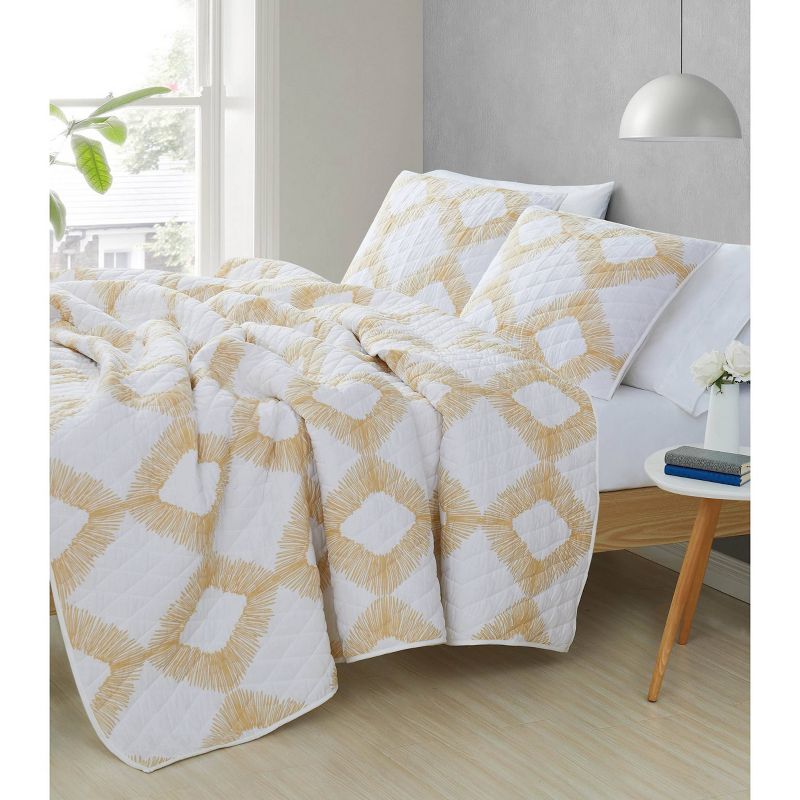 Twin XL 2pc Merill Quilt Set White/Gold - Brooklyn Loom
