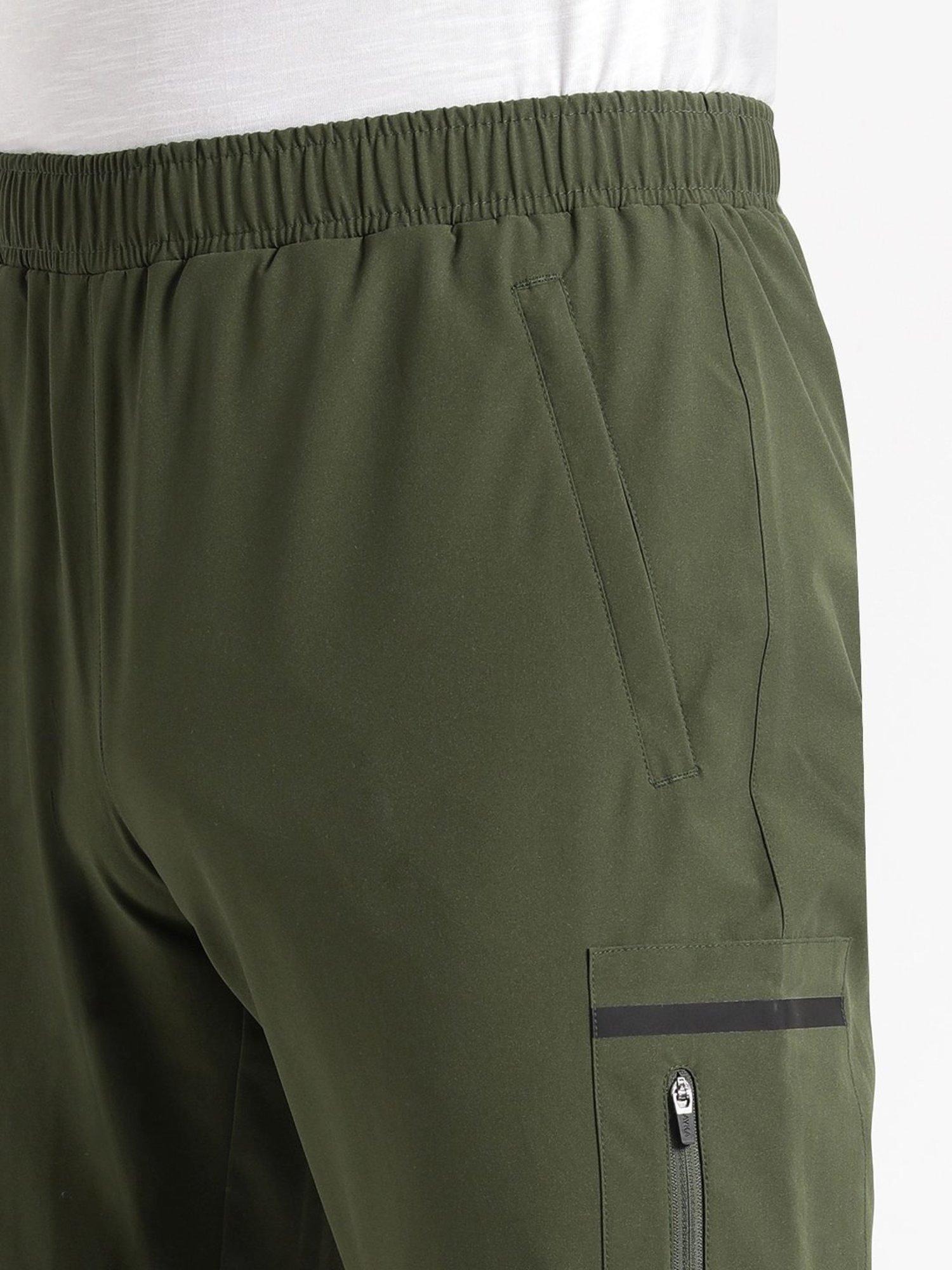 Wildcraft Olive Regular Fit Printed Trackpants