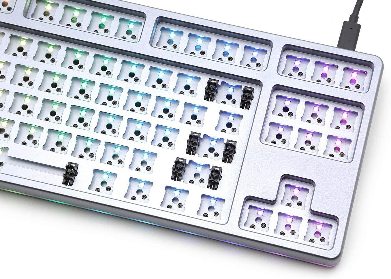 Drop CTRL High-Profile Mechanical Keyboard &mdash; Tenkeyless TKL (87 Key) Gaming Keyboard, Hot-Swap Switches, Programmable, Backlit RGB LED, USB-C, Doubleshot PBT, Aluminum (Gray, Barebones)