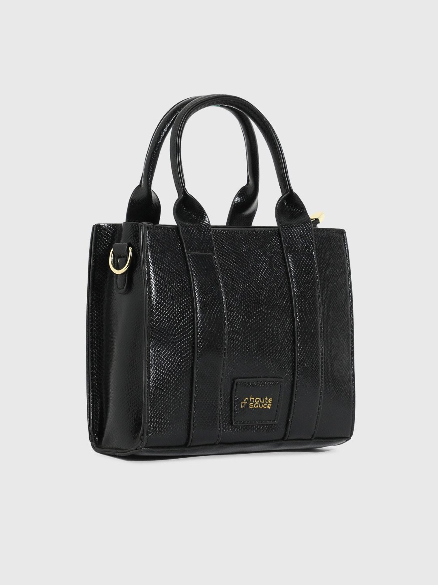 Tohl Avon Black Solid Medium Handbag
