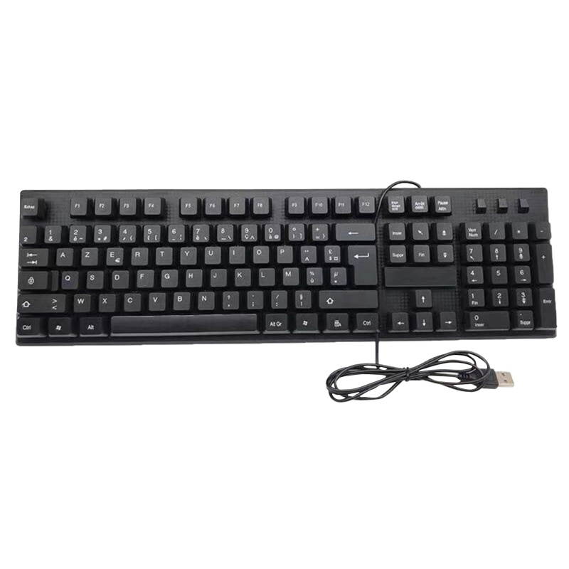 108 Keys Waterproof Multiple Languages Ergonomic USB Wired Keyboard for PC Laptop