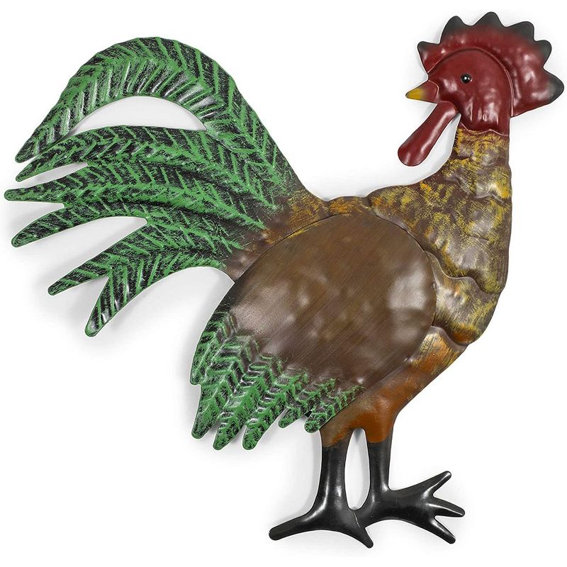 Farmlyn Creek 3 Pack French Country Metal Rooster Trio for Barn Home Wall Decor (11.5 In)