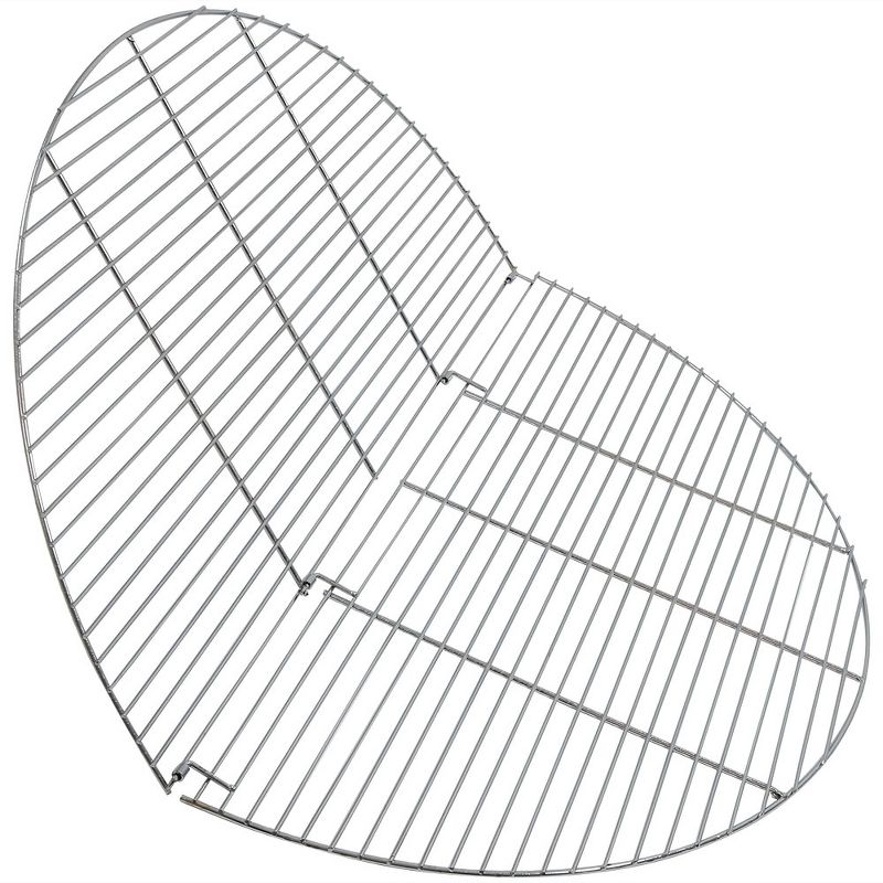 Sunnydaze Outdoor Camping Portable Heavy-Duty Foldable Chrome-Plated Fire Pit Cooking Grill Grate - 40"