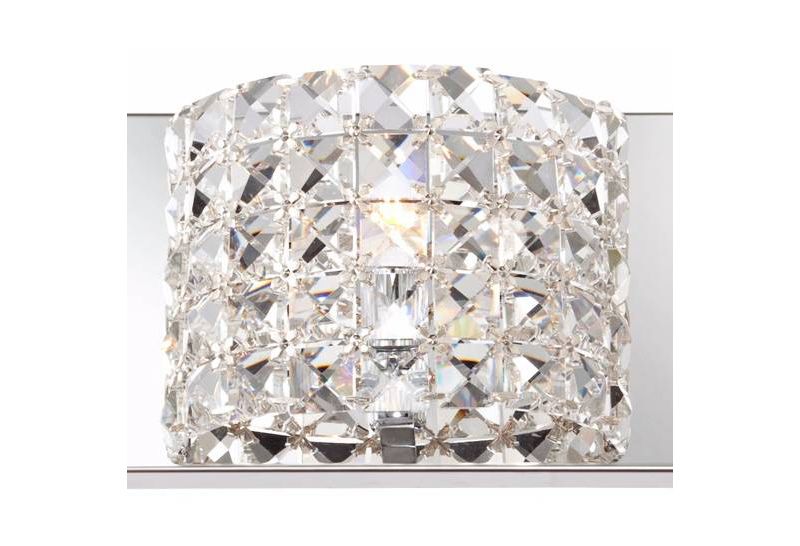 Vienna Full Spectrum Modern Wall Light Chrome Hardwired 25 1/2" Wide 3-Light Fixture Clear Crystal for Bathroom Vanity Mirror