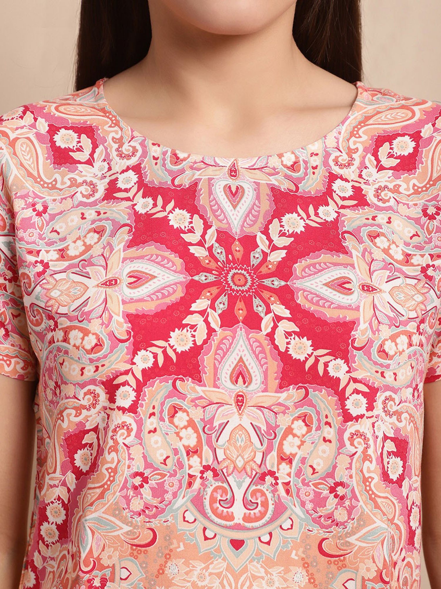 Boston Club Pink Printed Top With Pyjamas