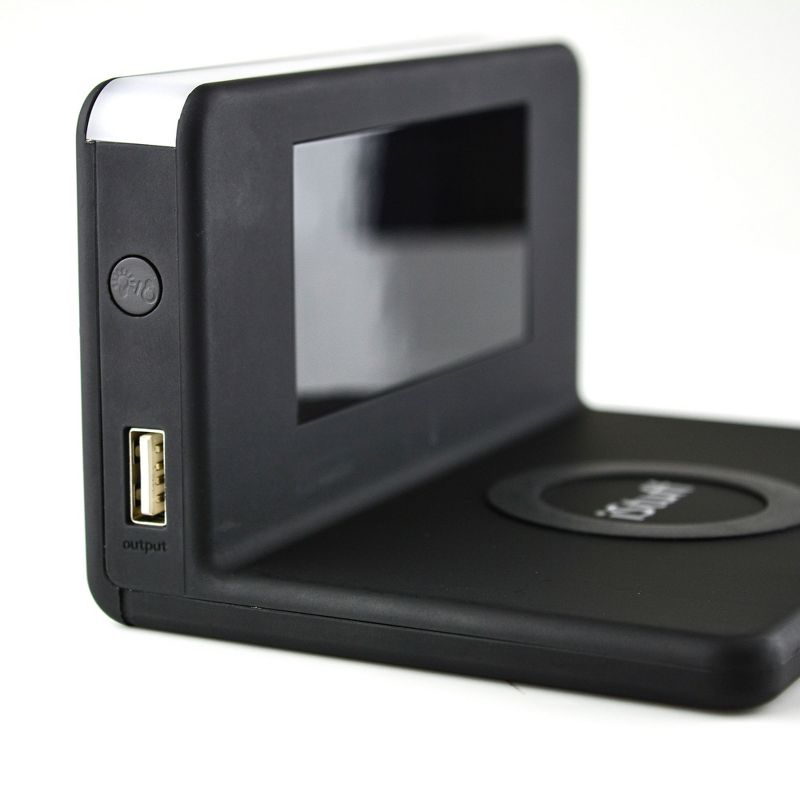 Nippon WAC-5251BLK iStuff 3 in 1 LED Illuminated USB Wireless Charger Multi Functional Alarm Clock with Night Light and 12 or 24 Hour Display, Black