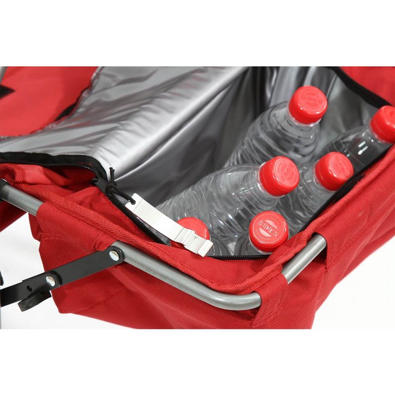 Kamp-Rite Outdoor Camp Folding Director's Chair with Side Table & Cooler, Red