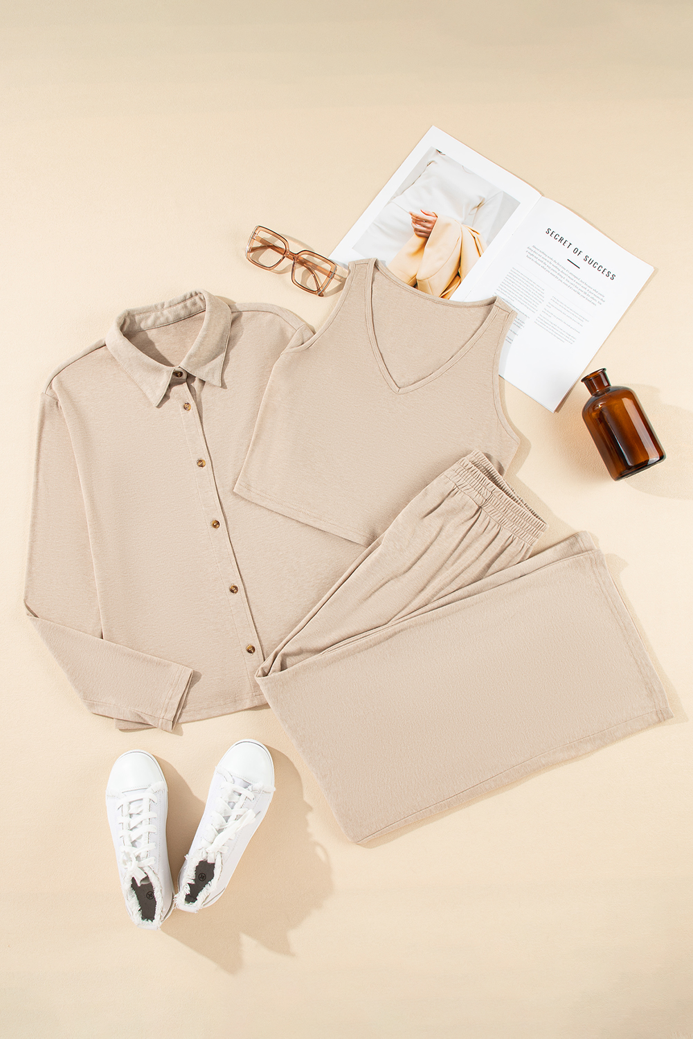 White Christmas Pullover and Drawstring Pants Pajama Set